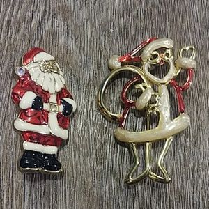 NWT LOT OF 2 COLLECTORS SANTA LAPEL PINS